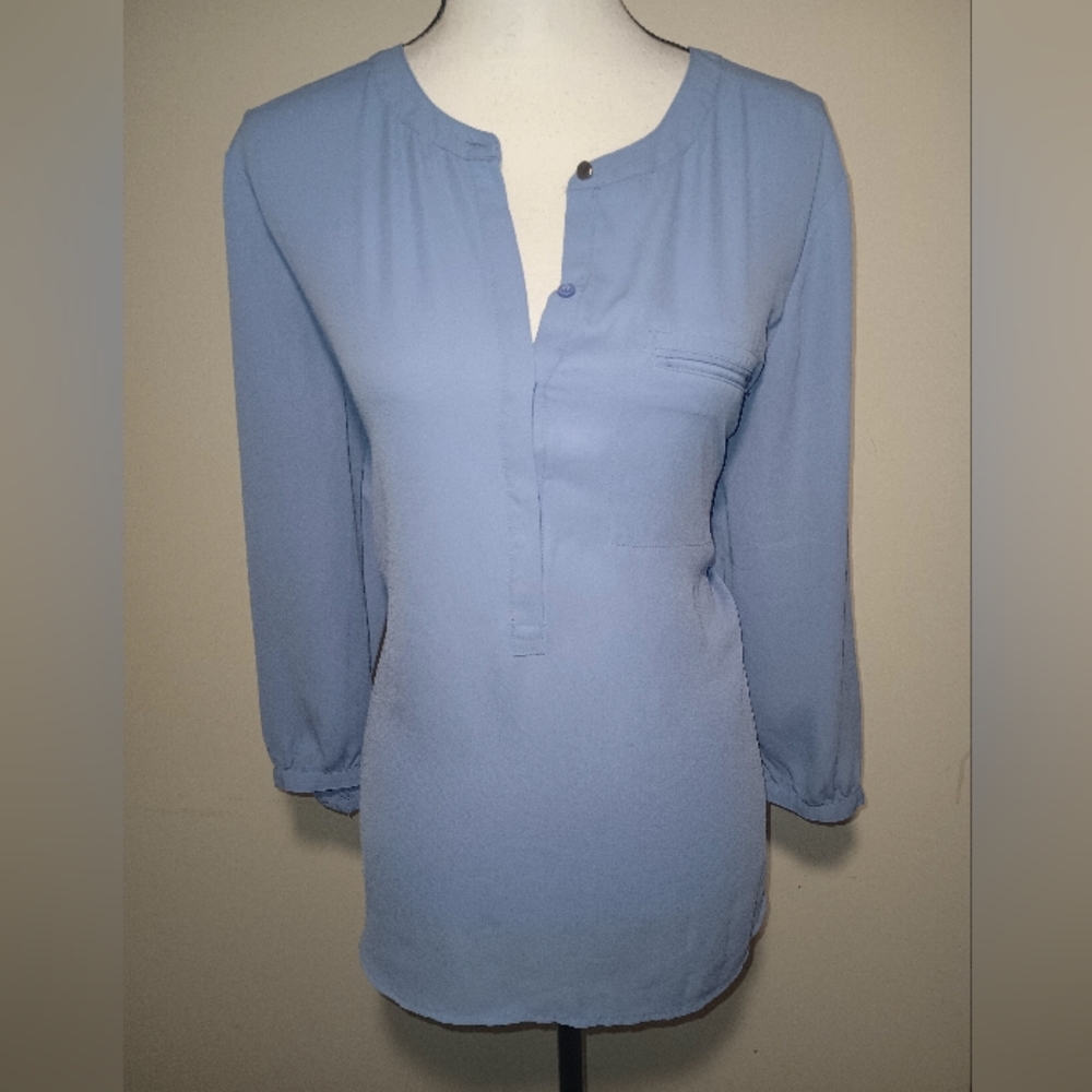 JM Collection Light Blue Blouse SZL
